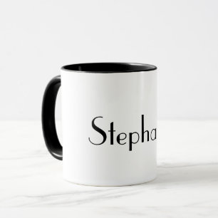 Mug Nom Monogramme Modèle Noir Blanc cadeau de Noël