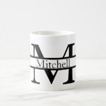 Mug Nom monogramme simple Personnalisé<br><div class="desc">Nom simple Monogrammé Mug personnalisé de Ricaso - modifier le texte pour répondre à vos besoins</div>