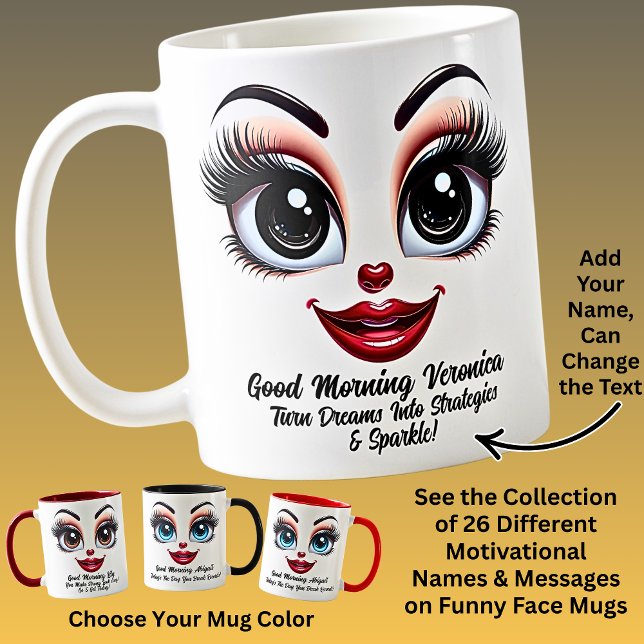 Mug Nom Motivation Veronica Yeux Fabuleux Visage Drôle (Créateur téléchargé)