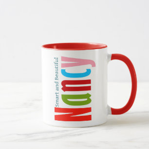 Mug Nom "Nancy" dans des lettres colorées et amusantes