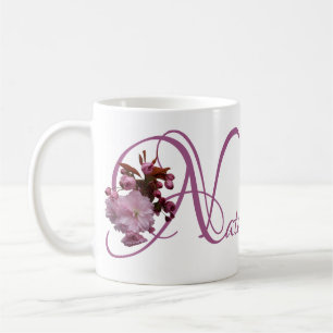 Mug Nom Natalie personnalisable cerisier rose bosom fl