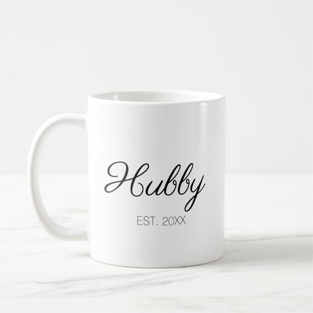 Mug Nom ou date de script personnalisé du mari Hubby (Gauche)