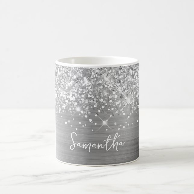 Mug Nom Pailleté Argent Glamour (Centre)