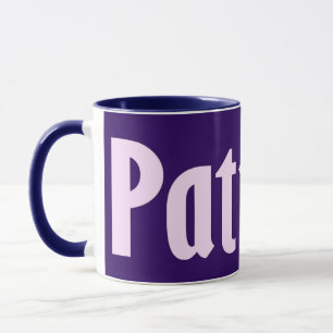 Mug Nom "Patricia" rose pâle sur Plum mûr, Violet