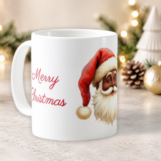 Mug Nom, Père Noël noir mignon, Joyeux Noël