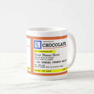 Mug Nom personnalisable du chocolat d'ordonnance