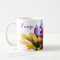 Nom personnalisable Laura fleurs printanières colo