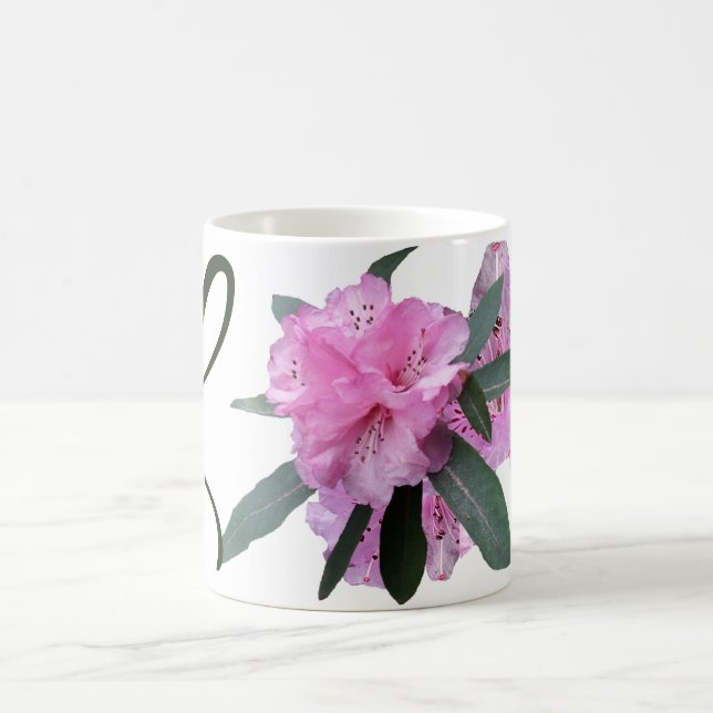 Mug Nom personnalisable Lizzie joli rose L monogramme (Centre)