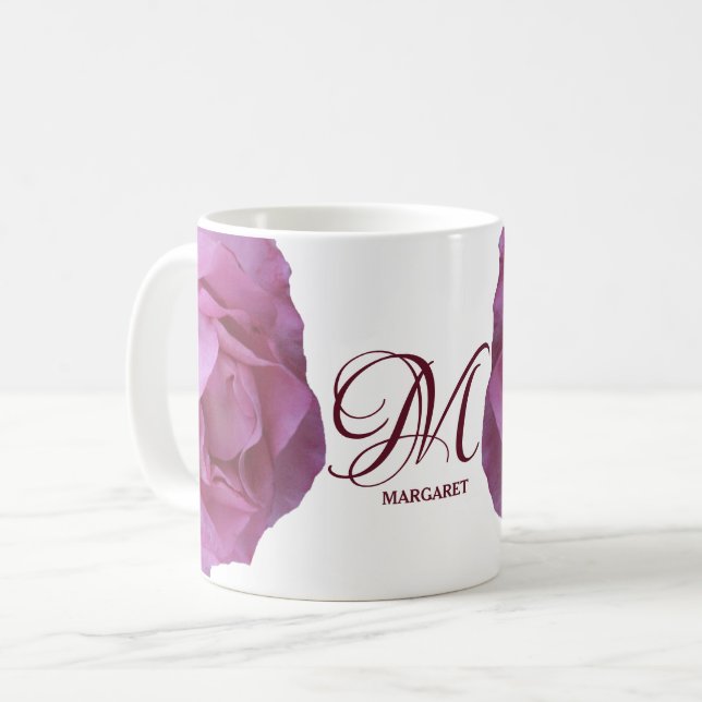 Mug Nom personnalisable Margaret jolie roses roses ros (Devant gauche)