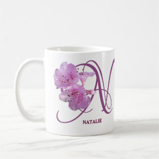 Mug Nom personnalisable Natalie joli art floral rose
