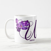 Nom personnalisable Ursula violet fleurs boho girl