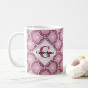 Mug Nom personnalisé 1920s Radiant Dusky Rose Dot Mand