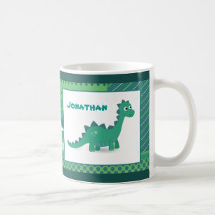 Mug Nom personnalisé animal dinosaure vert