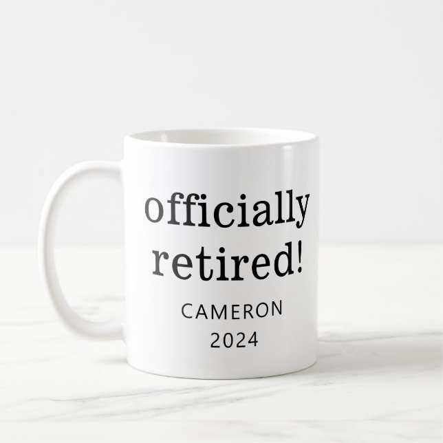 Mug Nom personnalisé Année Retraite Cadeau Retraité (Gauche)