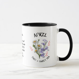 Mug Nom personnalisé APRIL Mois de naissance Fleur Chr