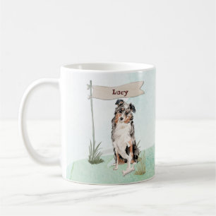 Mug Nom personnalisé Australian Shepherd Pet Dog