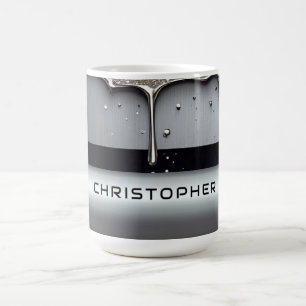Mug Nom personnalisé avec métal liquide qui coule