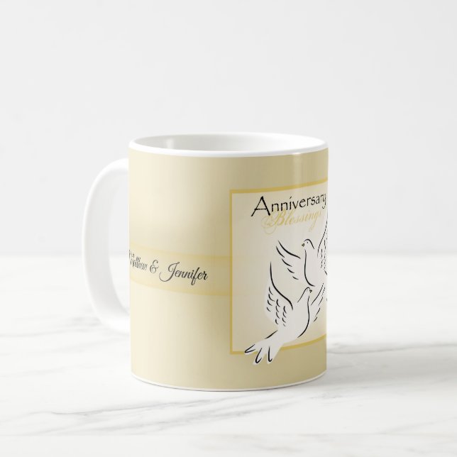 Mug Nom personnalisé, Bénédictions d'anniversaire de m (Devant gauche)