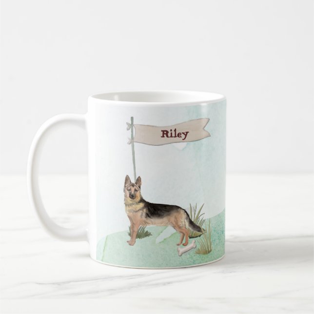 Mug Nom personnalisé berger allemand chien animal de c (Gauche)