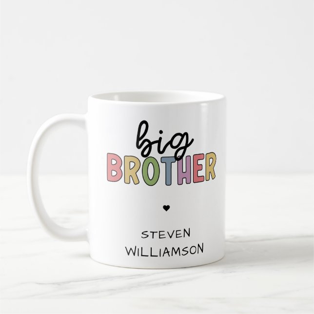 Mug Nom personnalisé Big Brother Cute Personnalisé (Gauche)