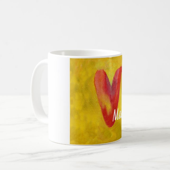 Mug Nom personnalisé Big Red Heart (Devant gauche)