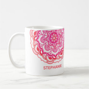 Mug Nom personnalisé Boho Mandala