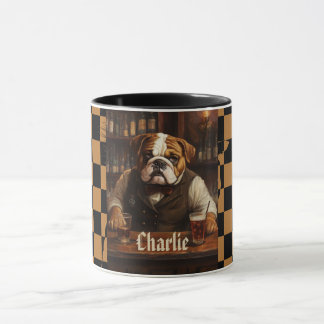 Mug Nom personnalisé Bulldog Bartender
