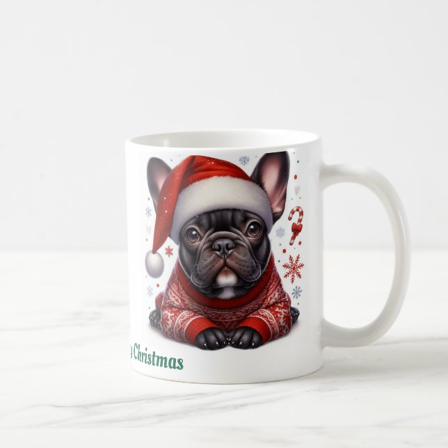 Mug Nom personnalisé, bulldog français (Droite)