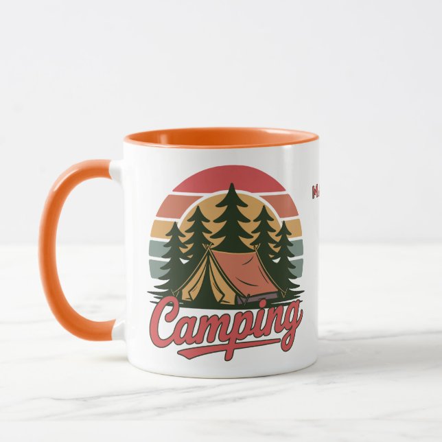 Mug Nom personnalisé Camping (Gauche)