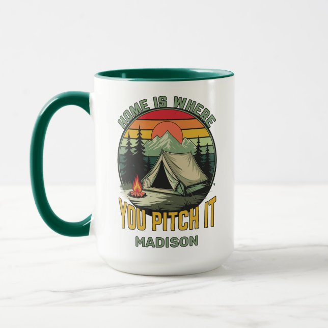 Mug Nom personnalisé Camping (Gauche)