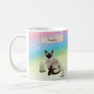 Mug Nom personnalisé Chat Siamois Animal de compagnie