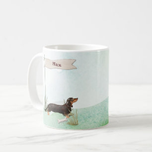 Mug Nom personnalisé Chien de compagnie noir et tan Da