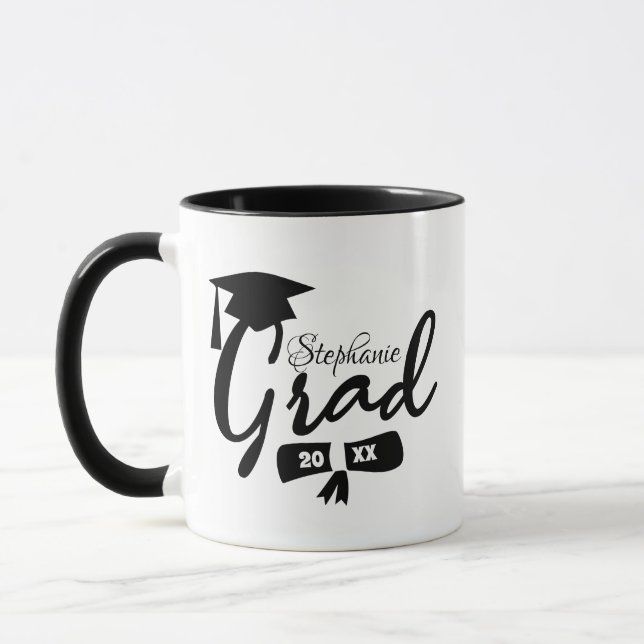 Mug Nom personnalisé, classe de [année] Diplôme d'étud (Gauche)
