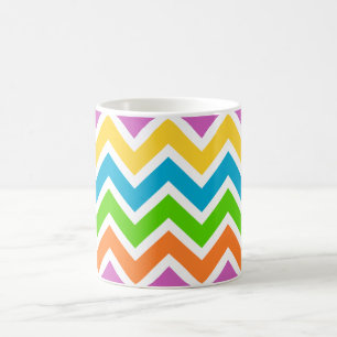Mug Nom personnalisé Colorful Chevron