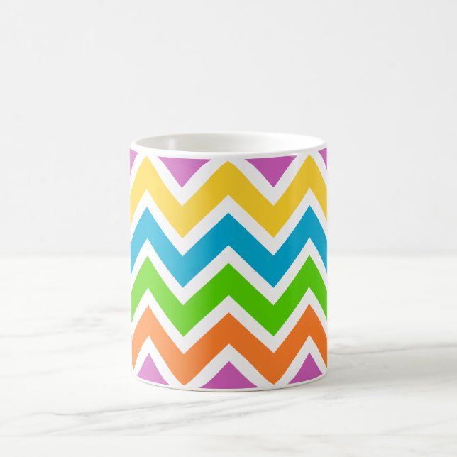 Mug Nom personnalisé Colorful Chevron (Centre)