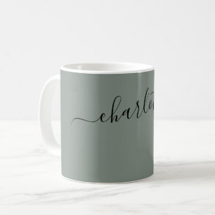 Mug Nom Personnalisé Couleur Gris Dauphin Élégant