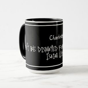 Mug Nom Personnalisé Coupe Noir & Blanc Avec Verset Bi