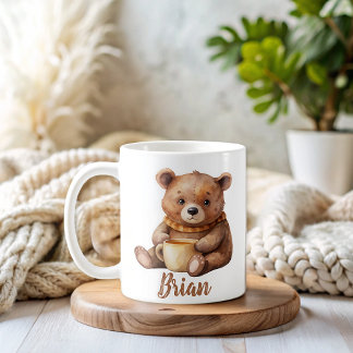 Mug Nom personnalisé Cute Teddy Bear