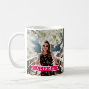 Mug Nom personnalisé de 4 de photo filles de collage