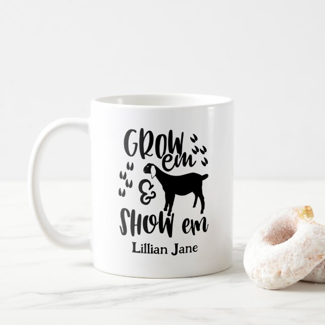 Mug Nom personnalisé de chèvre de concours (Avec donut)