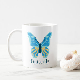 Mug Nom personnalisé de couleur papillon