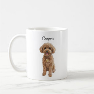 Mug Nom personnalisé de Doodle Brun Chien Mignon Aquar