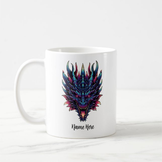 Mug Nom personnalisé de dragon mythique (Gauche)