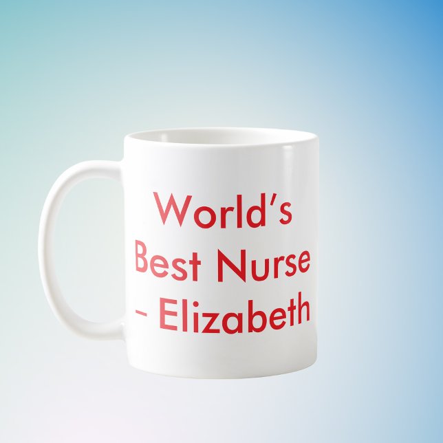 Mug Nom personnalisé de la meilleure infirmière du mon (Créateur téléchargé)