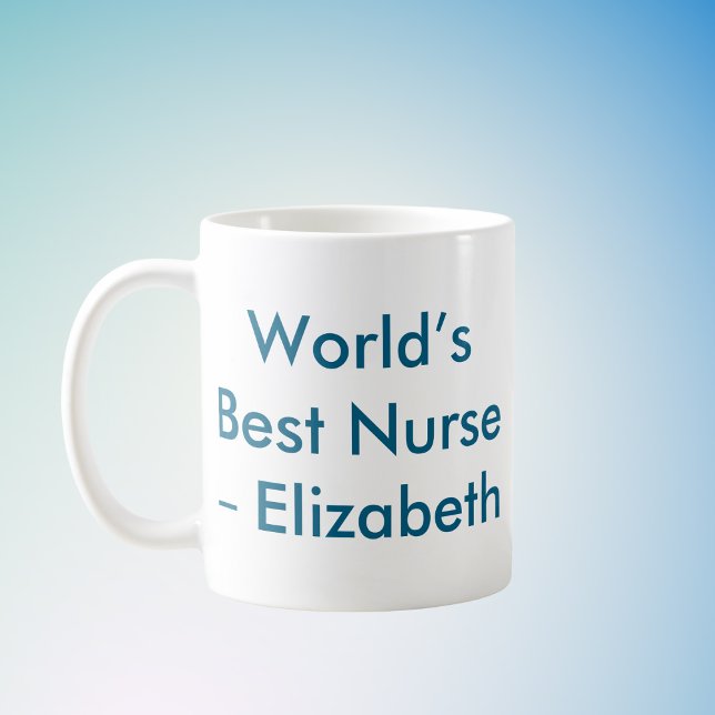 Mug Nom personnalisé de la meilleure infirmière du mon (Créateur téléchargé)