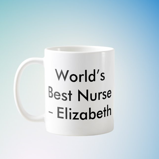 Mug Nom personnalisé de la meilleure infirmière du mon (Créateur téléchargé)