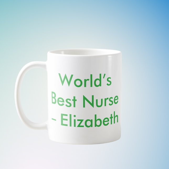 Mug Nom personnalisé de la meilleure infirmière du mon (Créateur téléchargé)