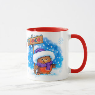 Mug Nom personnalisé de la muqueuse de Noël Peace Robi