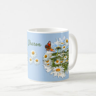 Mug Nom personnalisé de la prairie de marguerite perso