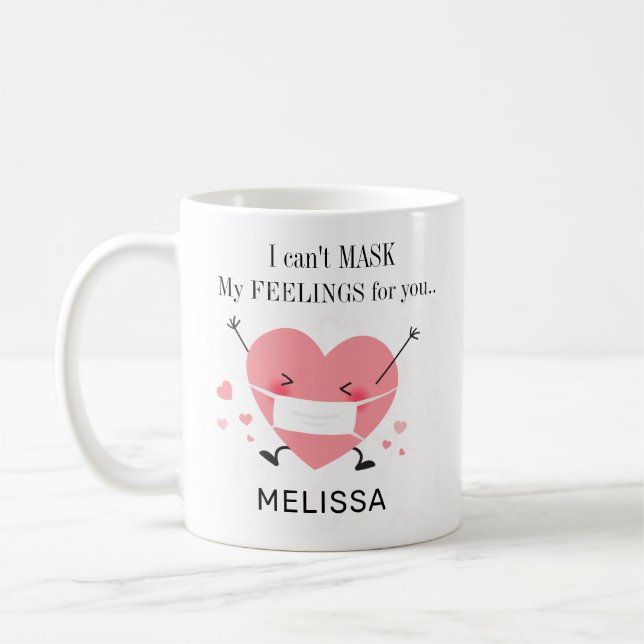 Mug Nom personnalisé de la Saint Valentin, pandémique (Gauche)